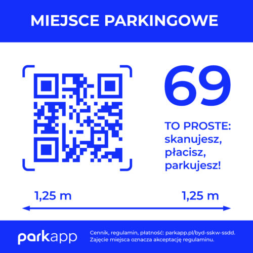 Tablica numeracyjna z kodem QR biała